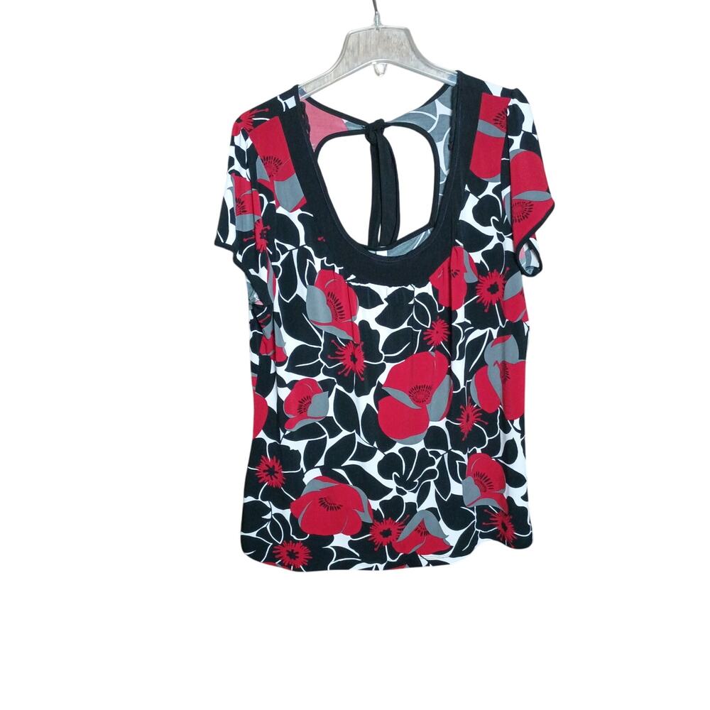 Gitano Women 22/24 3x Floral Cutout Detail Knit Lightweight Stretch Blouse